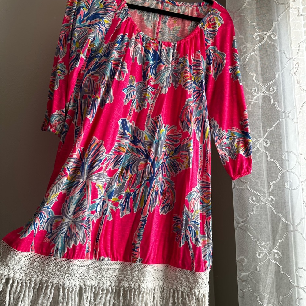 Lilly Pulitzer 3/4 sleeve fringe dress